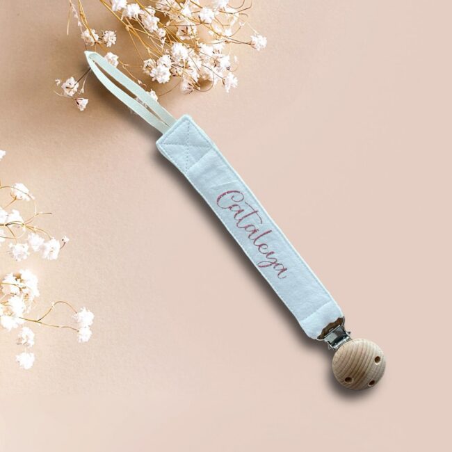 Attache tétine beige personnalisable – Bébé Tendances Attache tétine beige personnalisable - Bébé Tendances