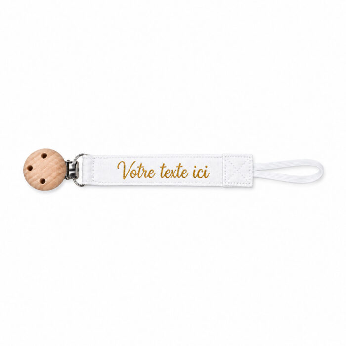 Attache tétine blanc personnalisable