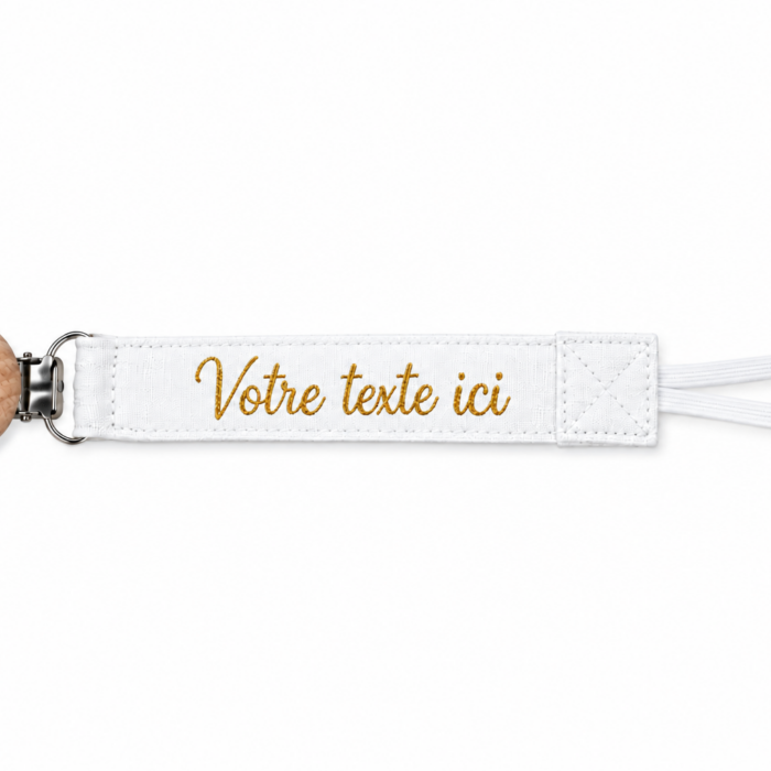 Attache tétine blanc personnalisable