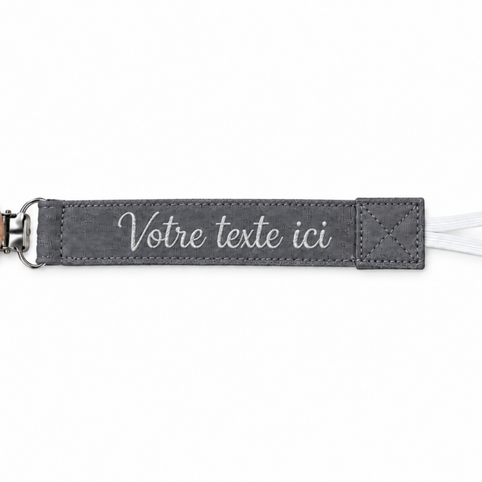 Attache tétine gris personnalisable