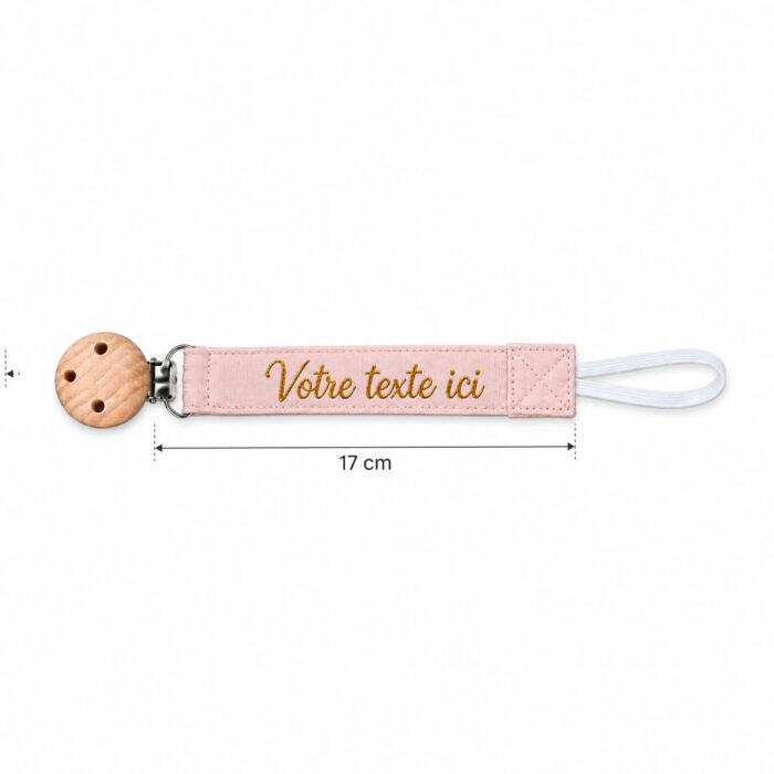 Attache-tétine rose personnalisée avec prénom pour bébé - Bébé Tendances