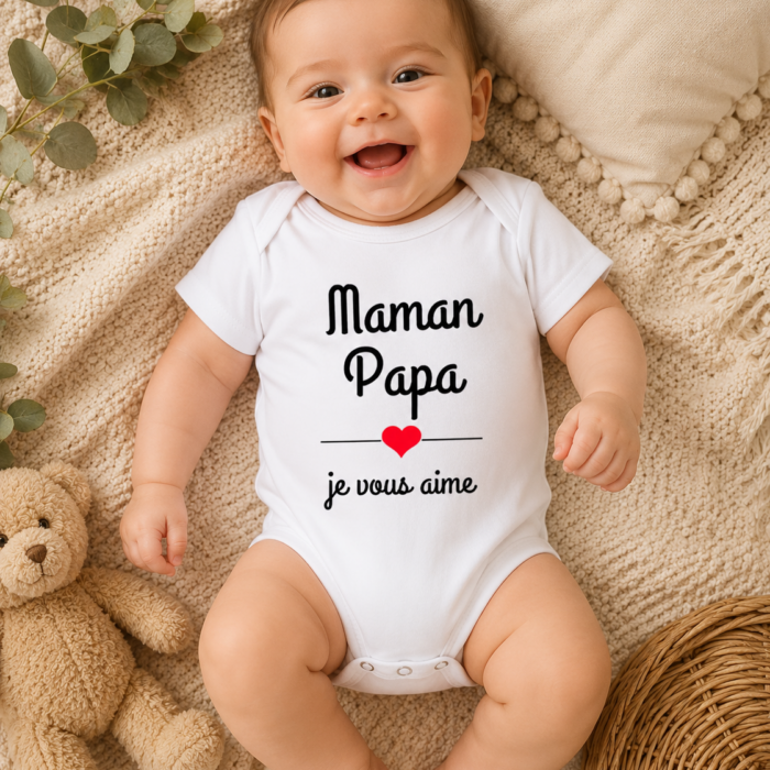 Body Bébé « Maman Papa je vous aime » 0-3 mois
