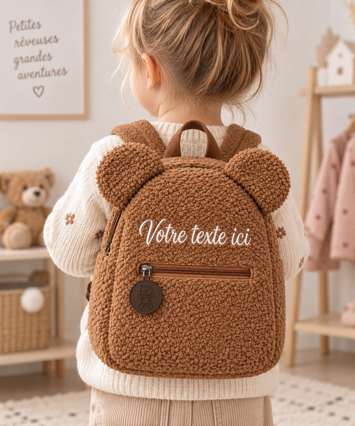 Sac à dos brun personnalisable – Image 3
