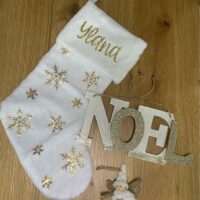Chausson de noël doré personnalisable