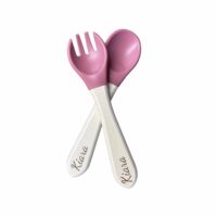 Couvert en silicone et manche en bois personnalisable