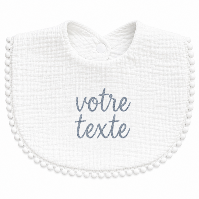 Bavoir blanc à galon