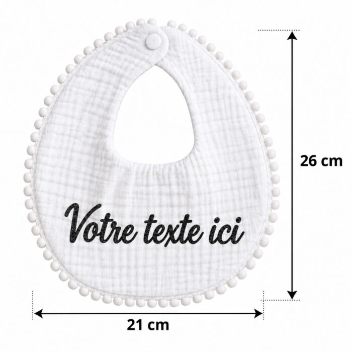 Bavoir blanc à galon - Bébé Tendances