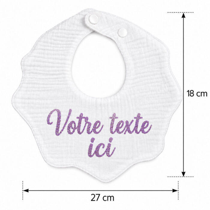 Bavoir blanc personnalisable - Bébé Tendances