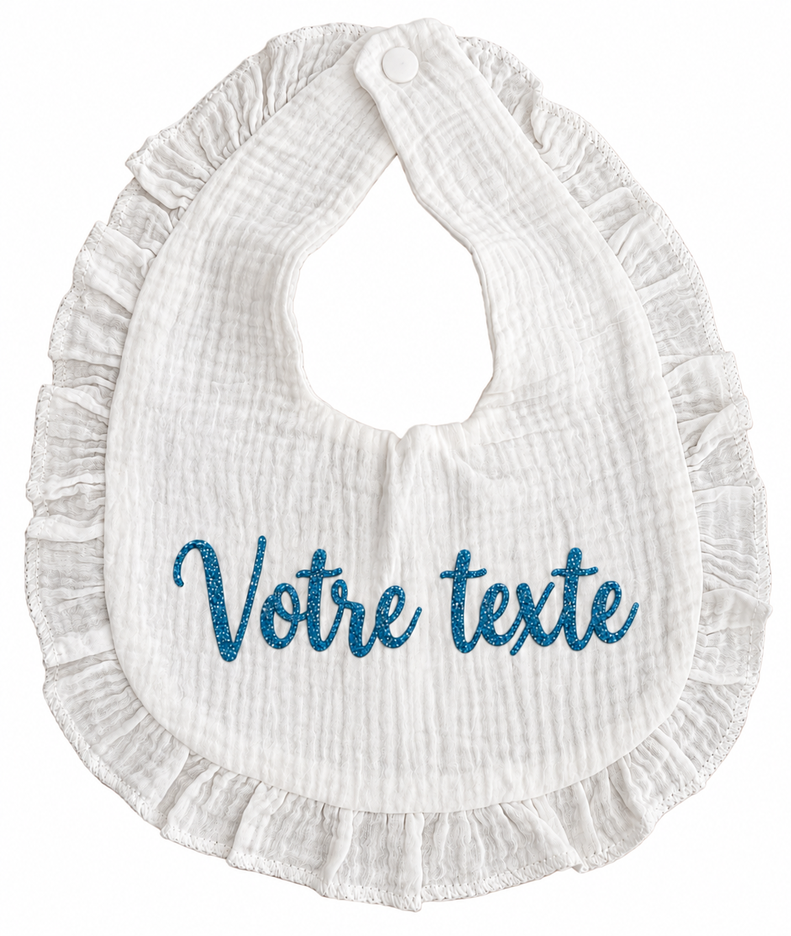 Bavoir en mousseline blanc personnalisé