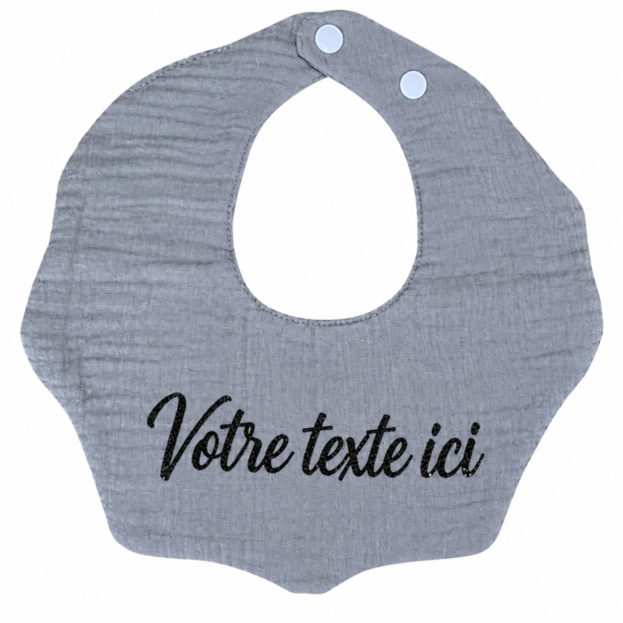 Bavoir gris personnalisable