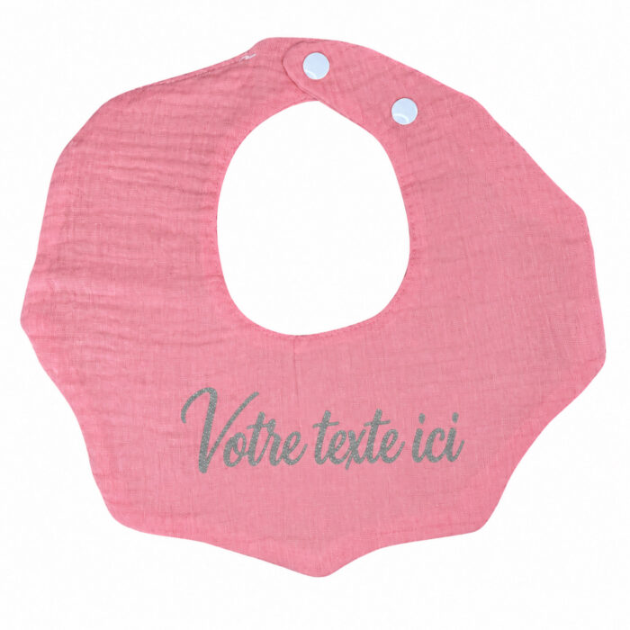 Bavoir rose personnalisable