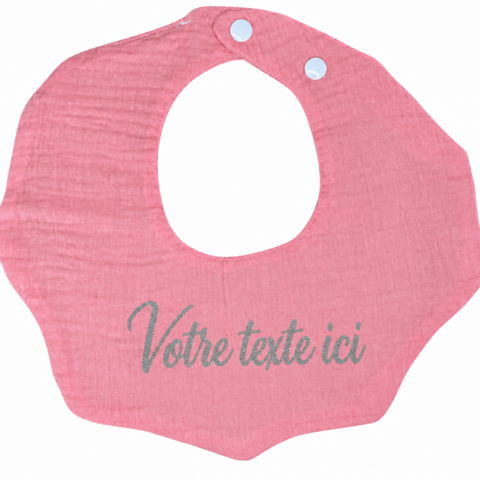 Bavoir rose personnalisable