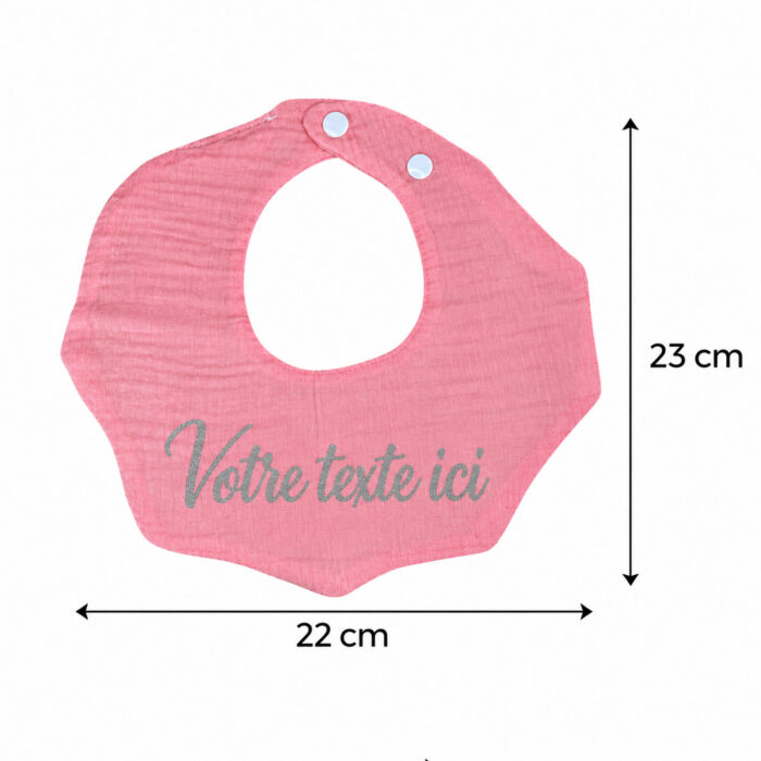 Bavoir rose personnalisable - Bébé Tendances
