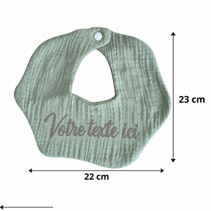 Bavoir vert personnalisable - Bébé Tendances