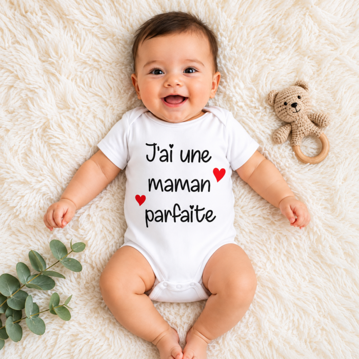 Body Bébé « J'ai une maman parfaite » 0-3mois - Bébé Tendances