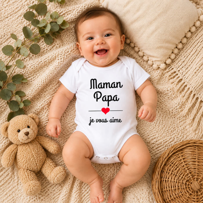 Body Bébé « Maman Papa je vous aime » 0-3 mois - Bébé Tendances