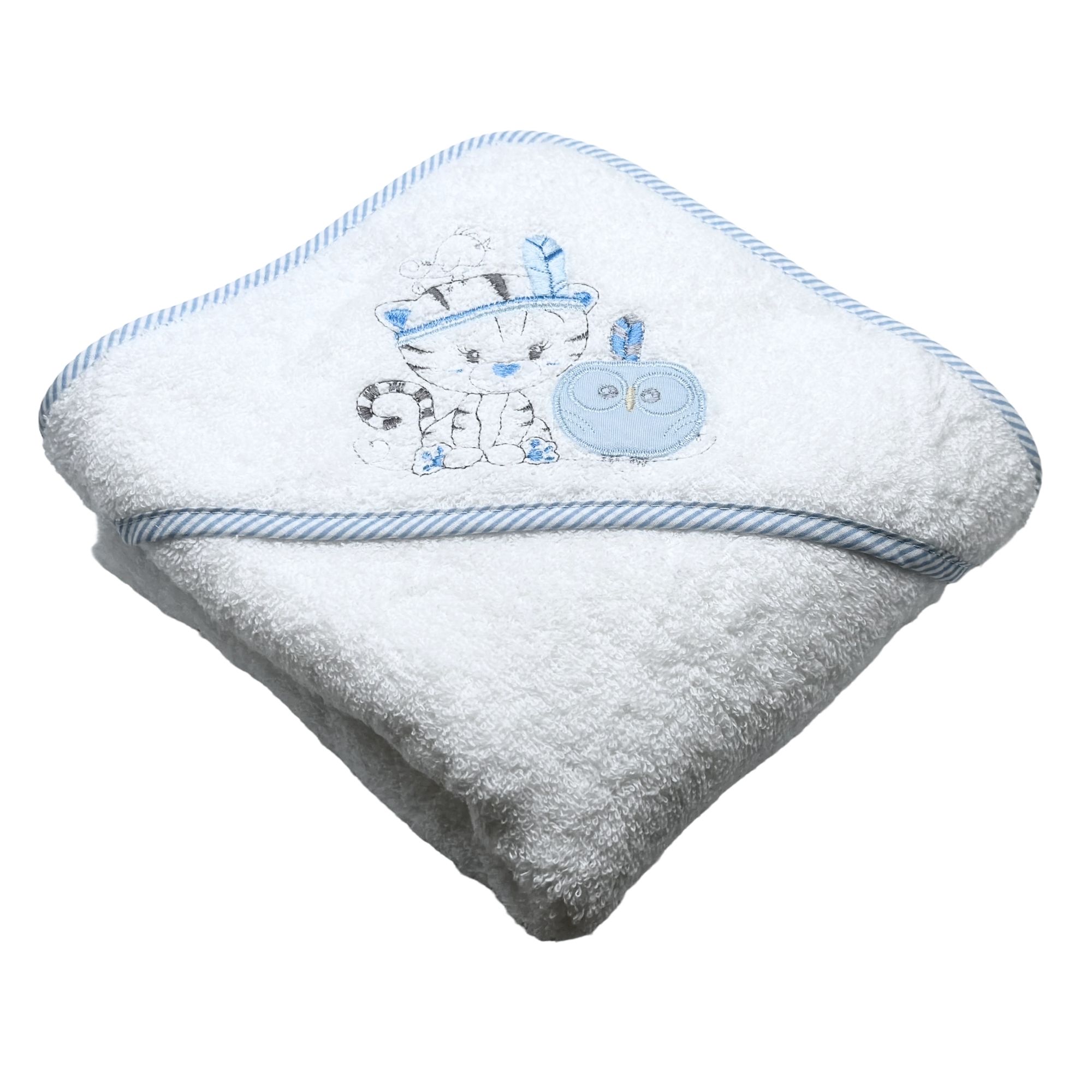 Cape de bain 100x100 bleu - Bébé Tendances
