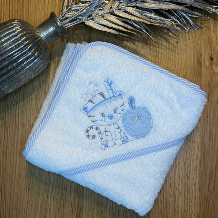 Cape de bain 100x100 bleu - Bébé Tendances