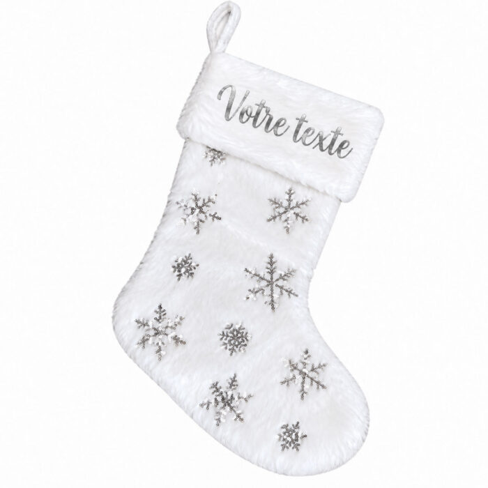 Chausson de noël argenté personnalisable