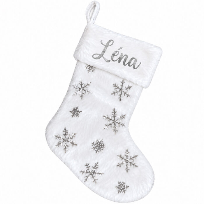 Chausson de noël argenté personnalisable - Bébé Tendances