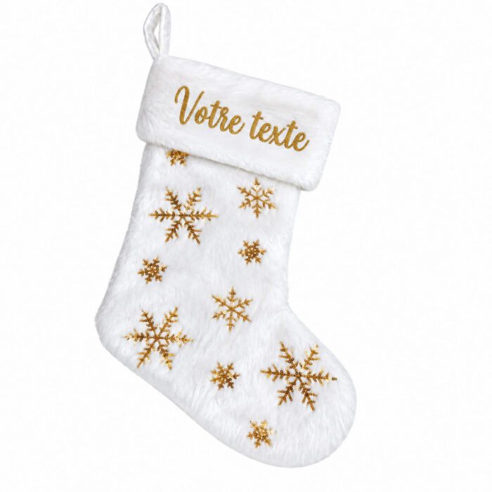 Chausson de noël doré personnalisable - Bébé Tendances