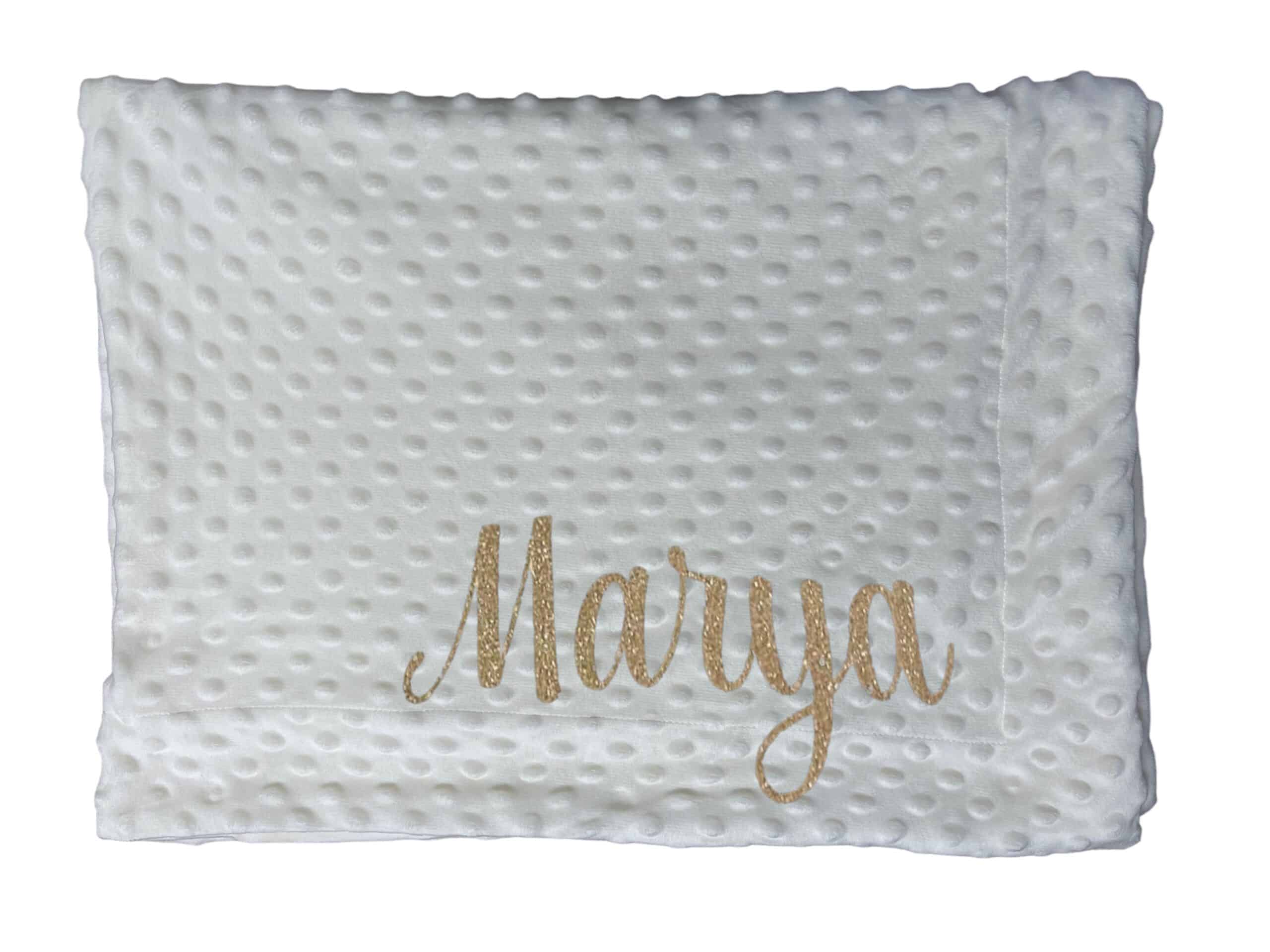 Coffret personnalisable couverture polaire légère, doudou lapin et attache tétine - Bébé Tendances