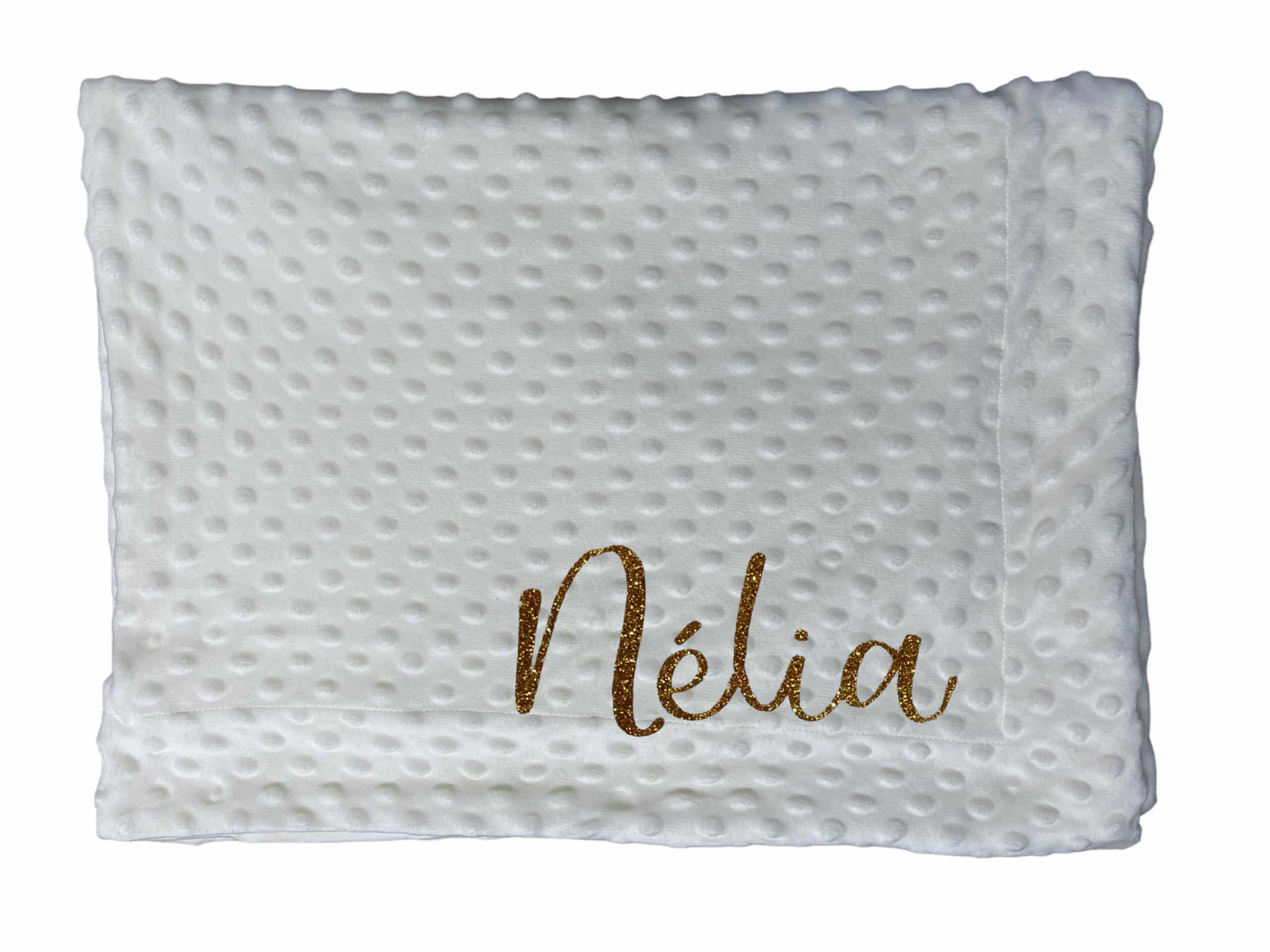 Coffret personnalisable couverture polaire légère, doudou lapin et attache tétine - Bébé Tendances