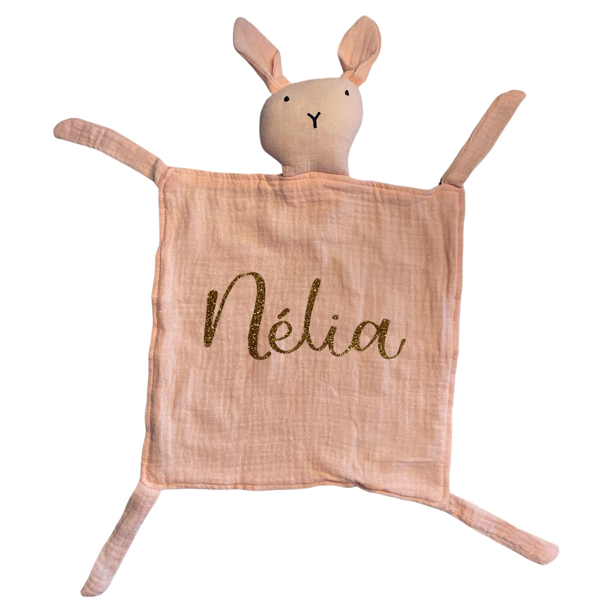 Coffret personnalisable couverture polaire légère, doudou lapin et attache tétine - Bébé Tendances
