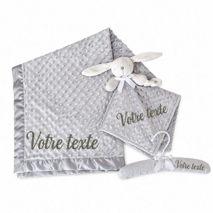Coffret personnalisé gris - 3 pièces