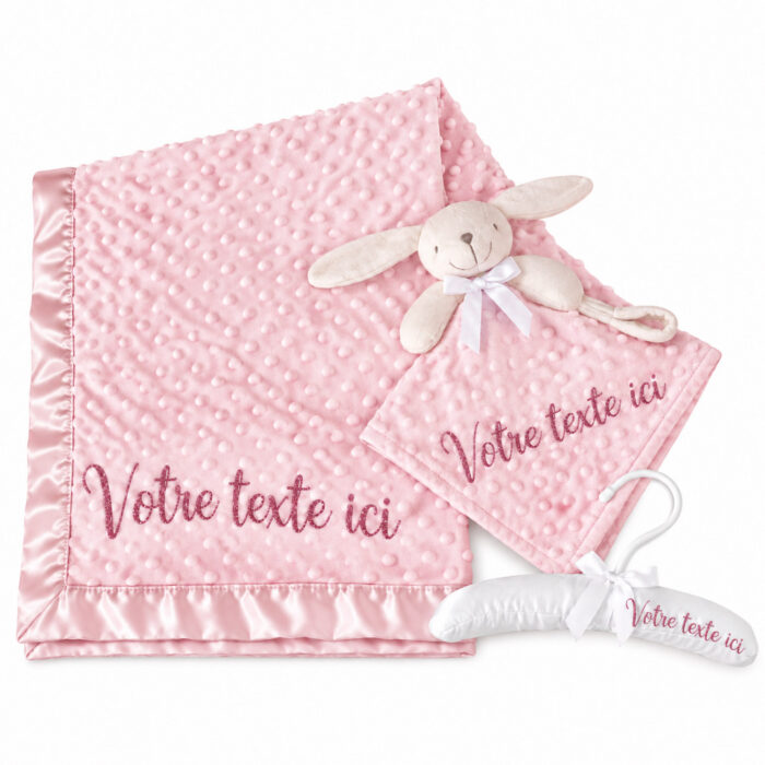 Coffret personnalisé rose - 3 pièces