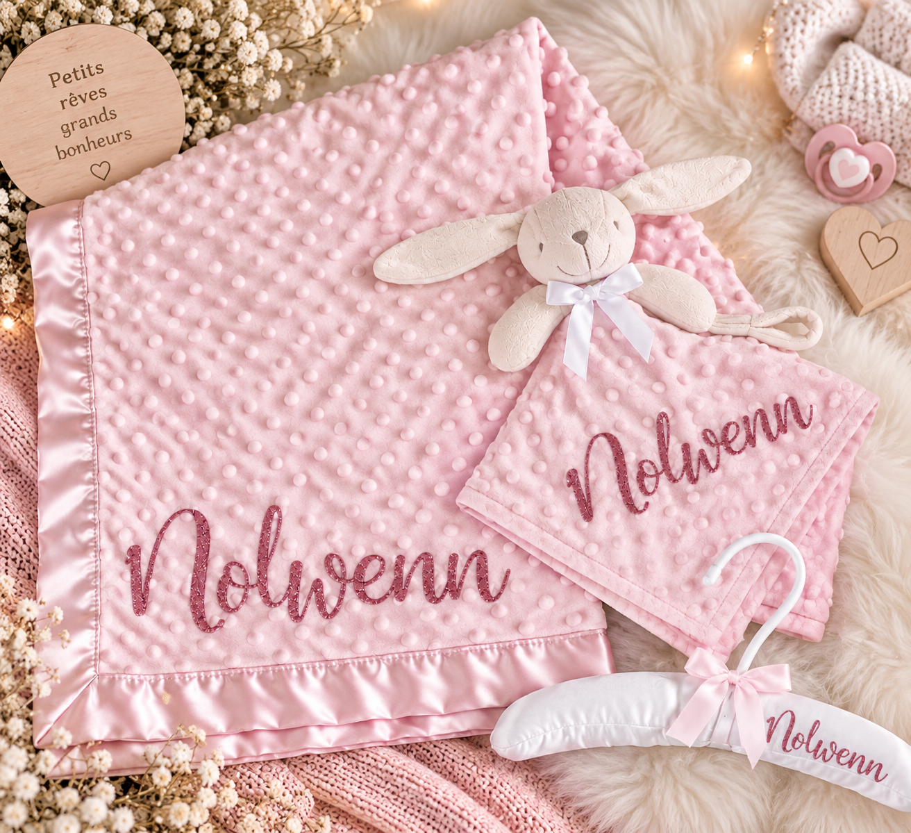 Coffret personnalisé rose - 3 pièces – Image 2