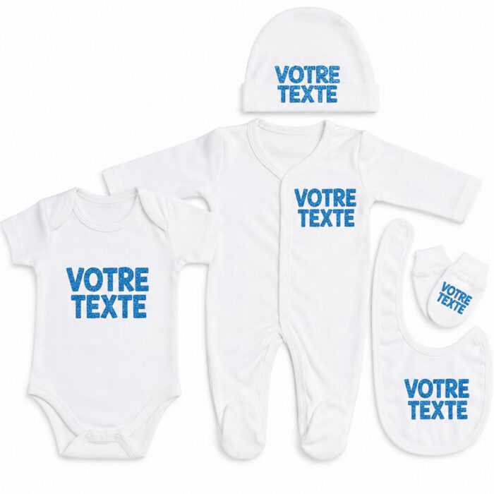 Coffret Tenue de Naissance Personnalisée – 6 pièces - Bébé Tendances