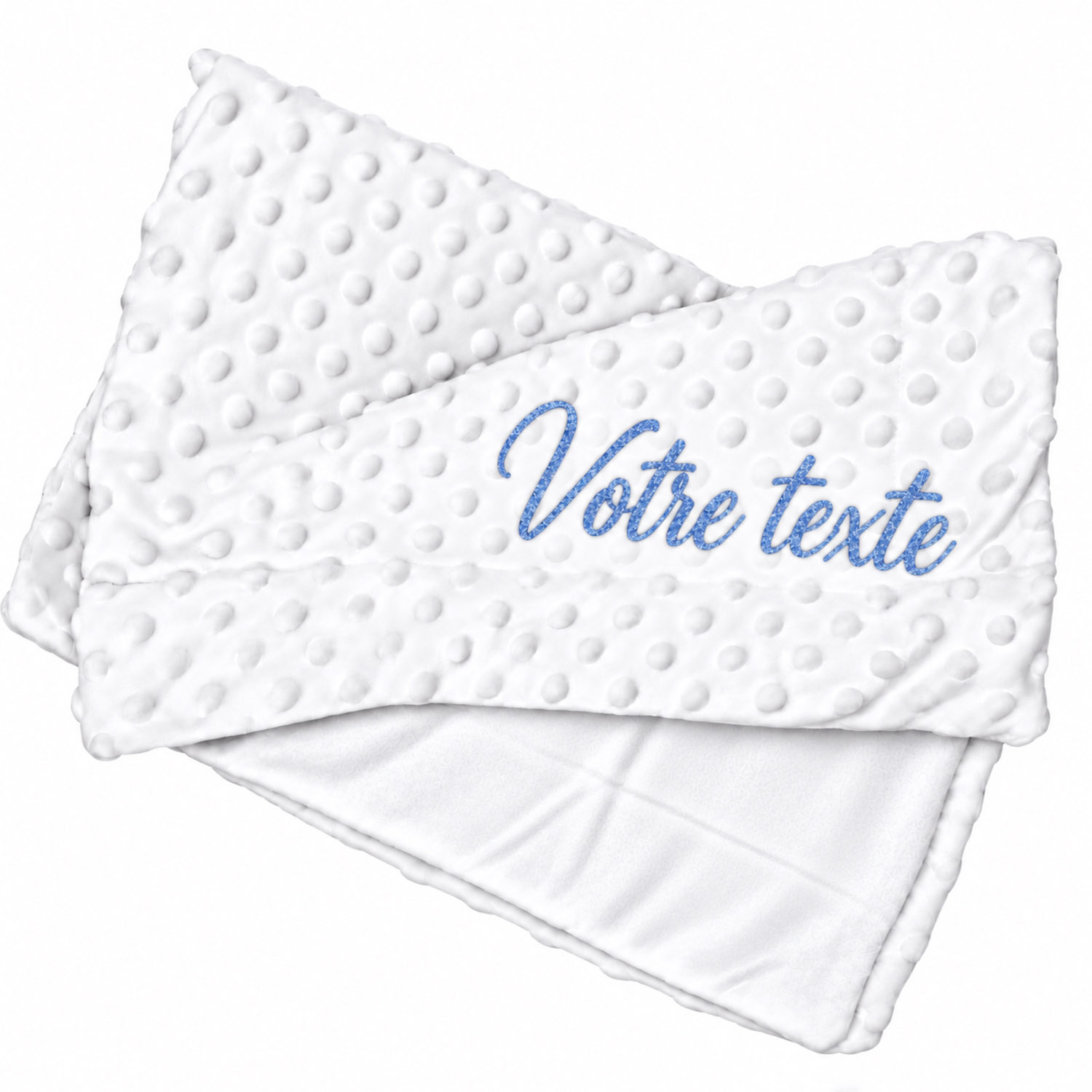 Couverture bébé personnalisée blanc – Prénom 80×110 cm - Bébé Tendances