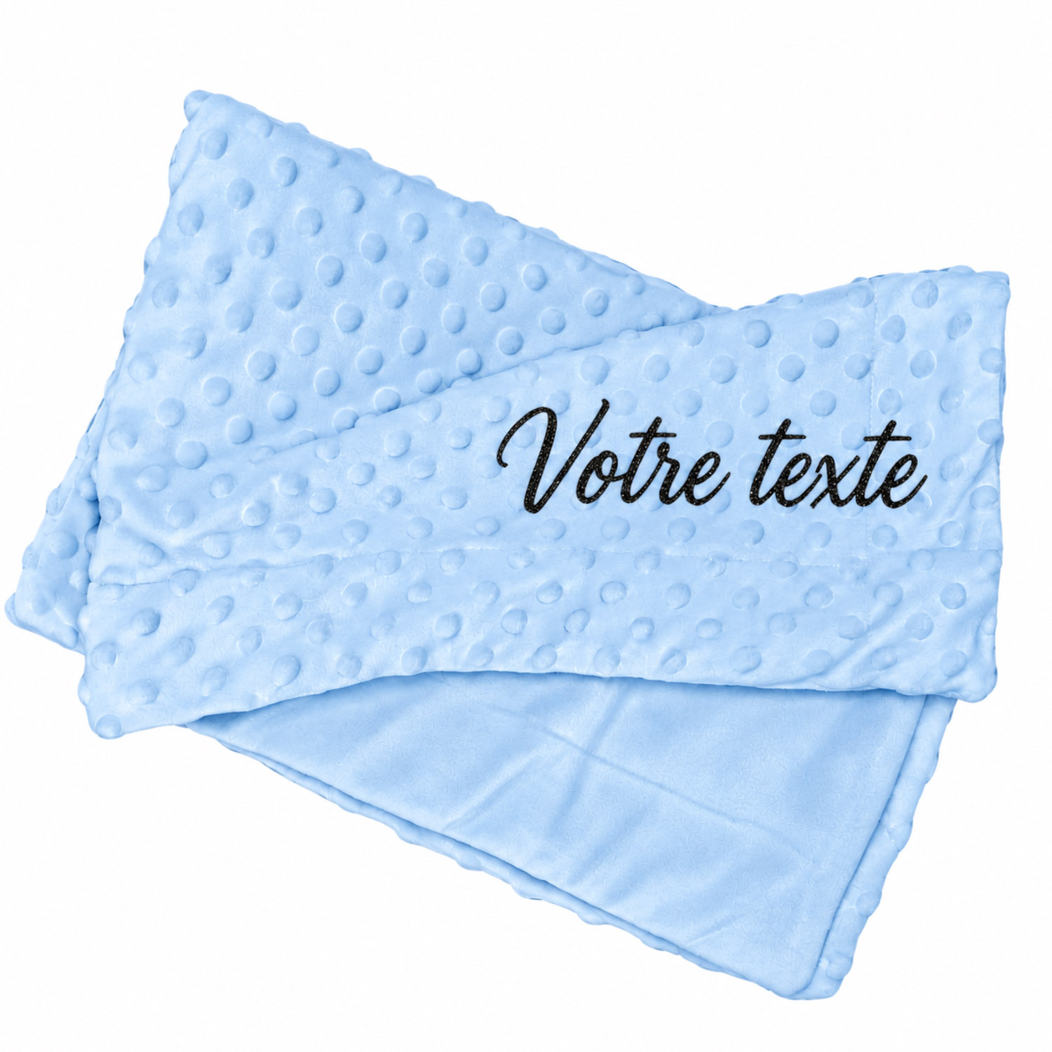 Couverture bébé personnalisée bleu– Prénom 80×110 cm - Bébé Tendances