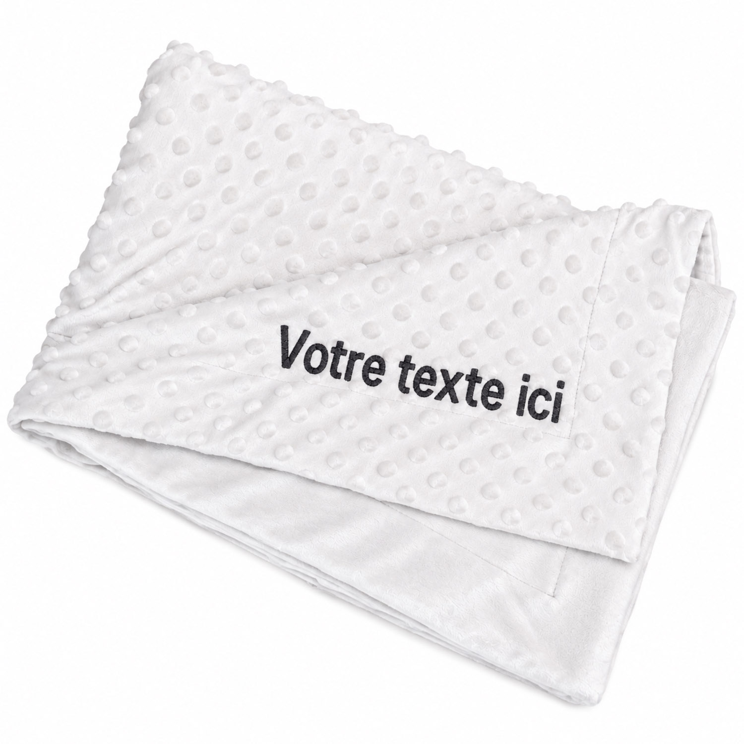 Couverture bébé personnalisée gris – Prénom 80×110 cm - Bébé Tendances
