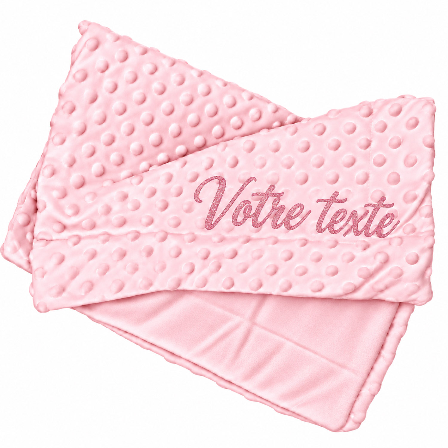 Couverture bébé personnalisée rose – Prénom 80×110 cm - Bébé Tendances