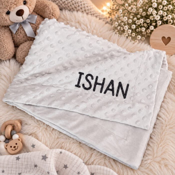 Couverture gris personnalisable - Bébé Tendances