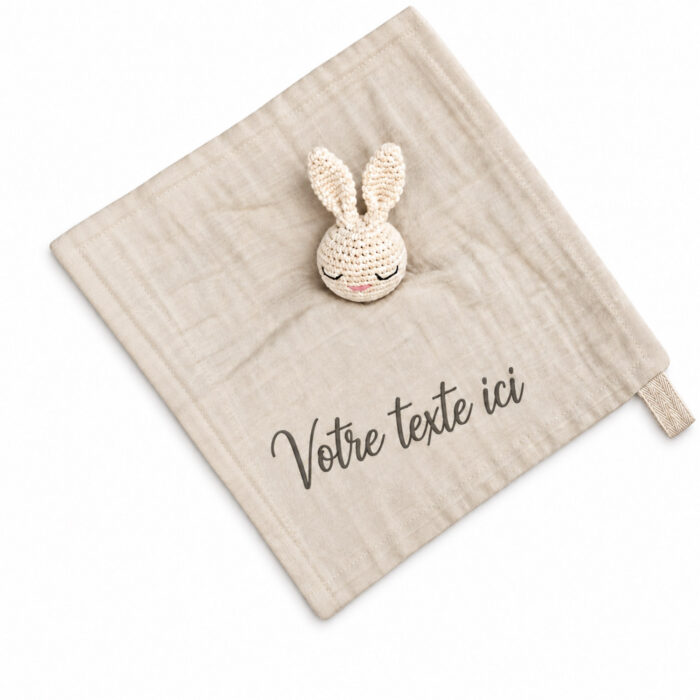 Doudou beige personnalisable