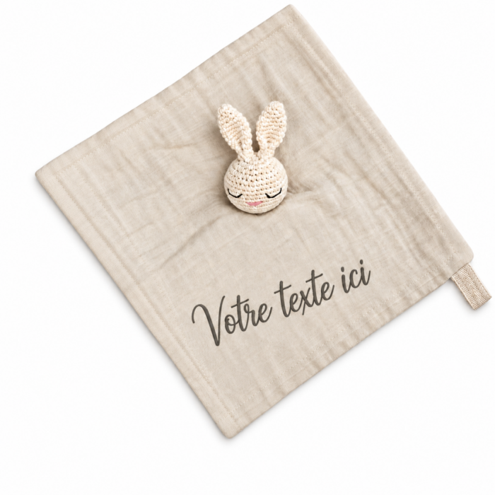 Doudou beige personnalisable