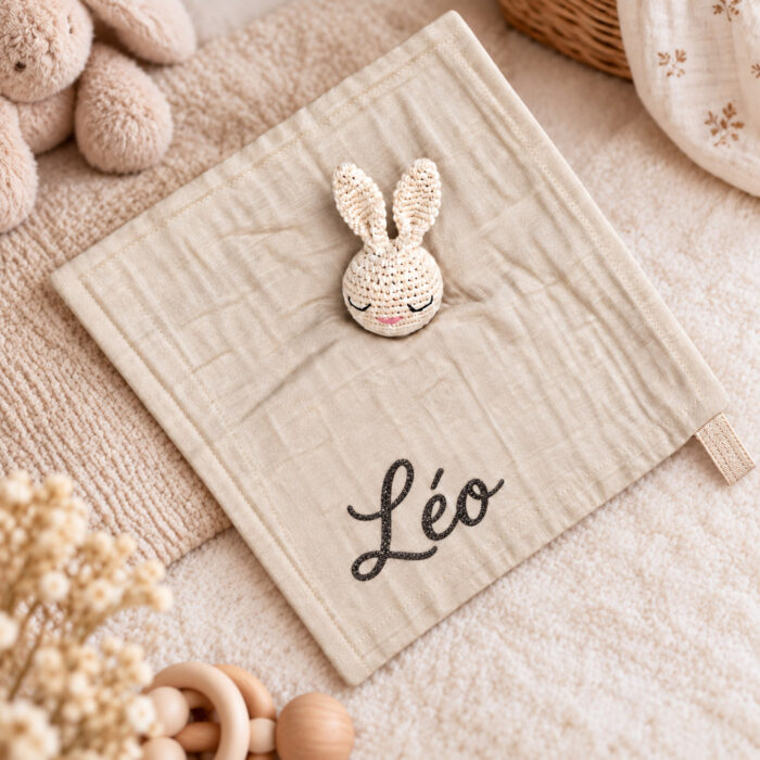 Doudou beige personnalisable - Bébé Tendances