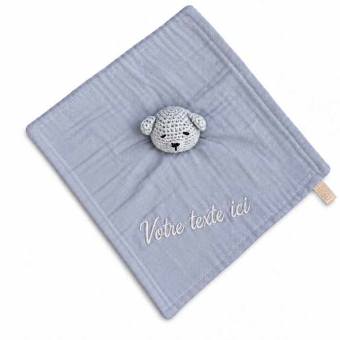 Doudou gris personnalisable
