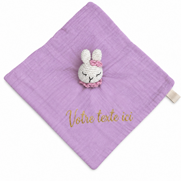 Doudou vieux rose personnalisable