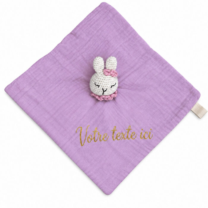 Doudou vieux rose personnalisable - Bébé Tendances