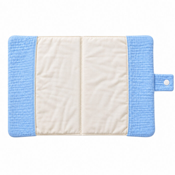 Protège carnet de santé bébé bleu personnalisé avec prénom – Gaze de coton - Bébé Tendances