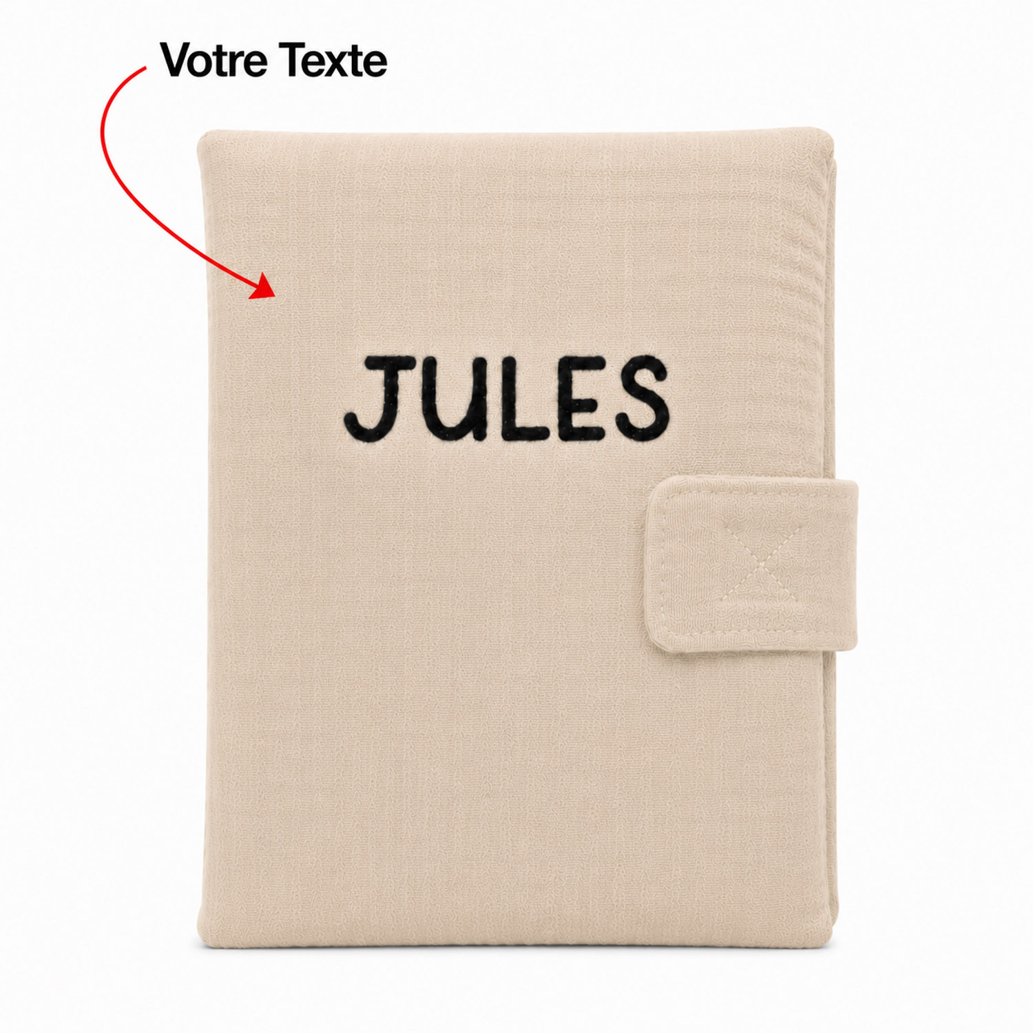 Protège carnet de santé beige personnalisable - Bébé Tendances