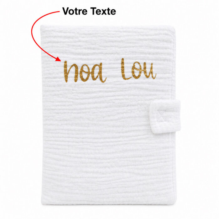 Protège carnet de santé blanc personnalisable - Bébé Tendances