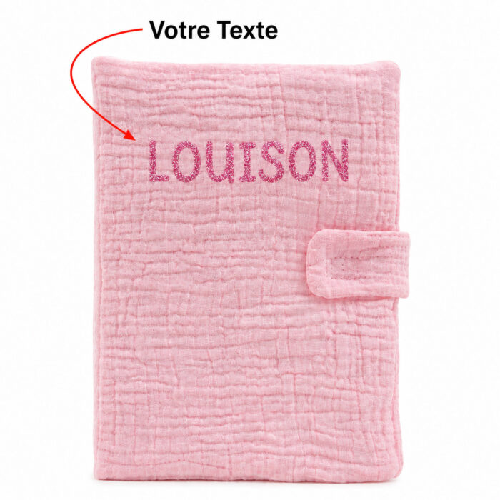 Protège carnet de santé rose personnalisable - Bébé Tendances
