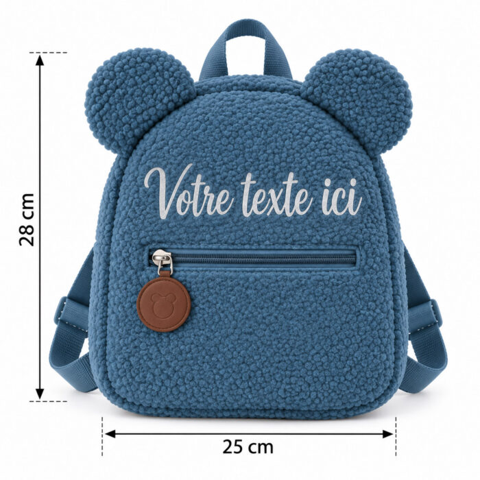 Sac à dos bleu personnalisable - Bébé Tendances