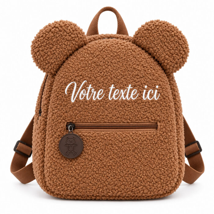 Sac à dos brun personnalisable